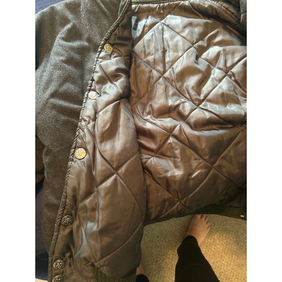 GUC BTL Beyond the Limit Men's Dark Gray Bomber Jacket Reversible 60% Wool XL - Picture 3 of 6